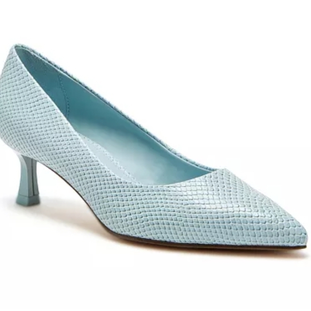 Katy Perry Collections Light Blue Textured Pointed-Toe Pumps - Picture 7 of 9